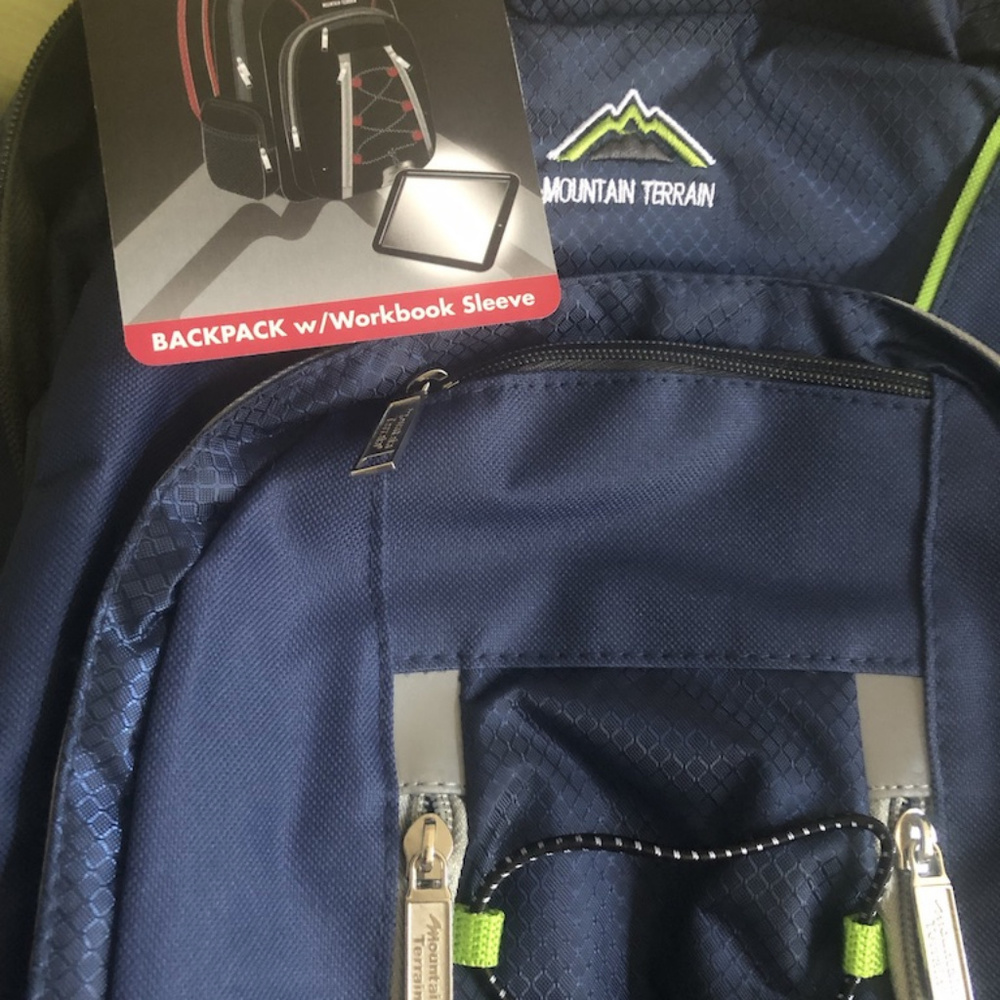 Mountain Terrain Backpack Navy/Lime NWT